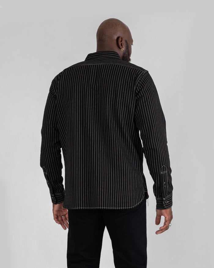 IHSH-266-BLK 12oz Wabash Work Shirt - BLACK
