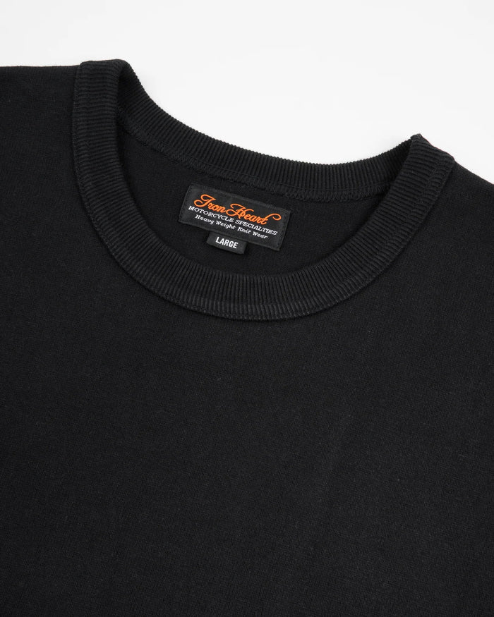 IHT-1600 11oz Cotton Knit Crew Neck T-Shirt - BLACK