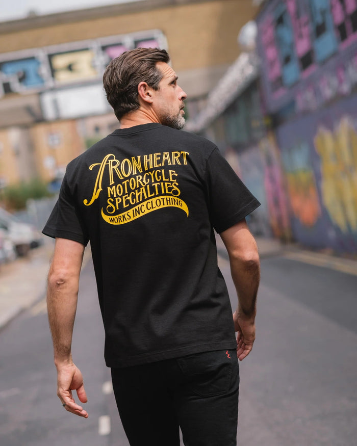 IHT-2501 7.5oz Printed Loopwheel Crew Neck T-Shirt - BLACK