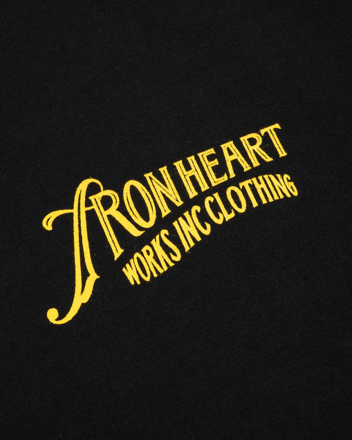 IHT-2501 7.5oz Printed Loopwheel Crew Neck T-Shirt - BLACK