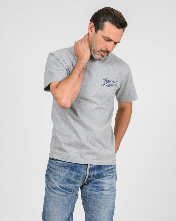 IHT-2501 7.5oz Printed Loopwheel Crew Neck T-Shirt - GREY