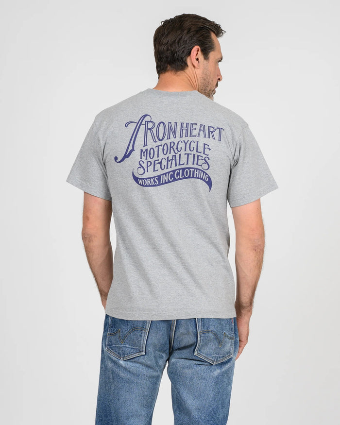 IHT-2501 7.5oz Printed Loopwheel Crew Neck T-Shirt - GREY