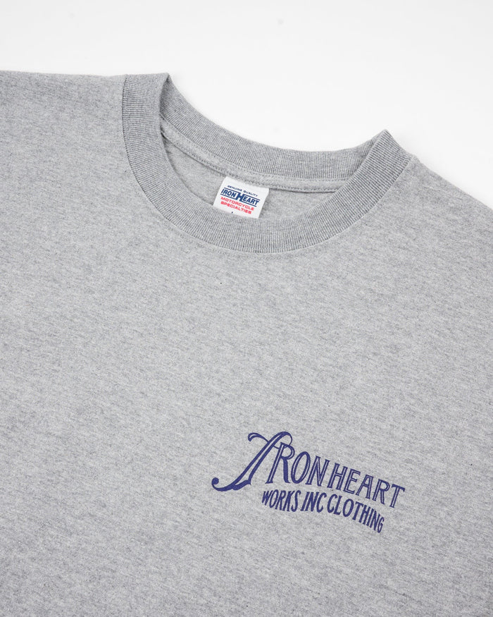 IHT-2501 7.5oz Printed Loopwheel Crew Neck T-Shirt - GREY