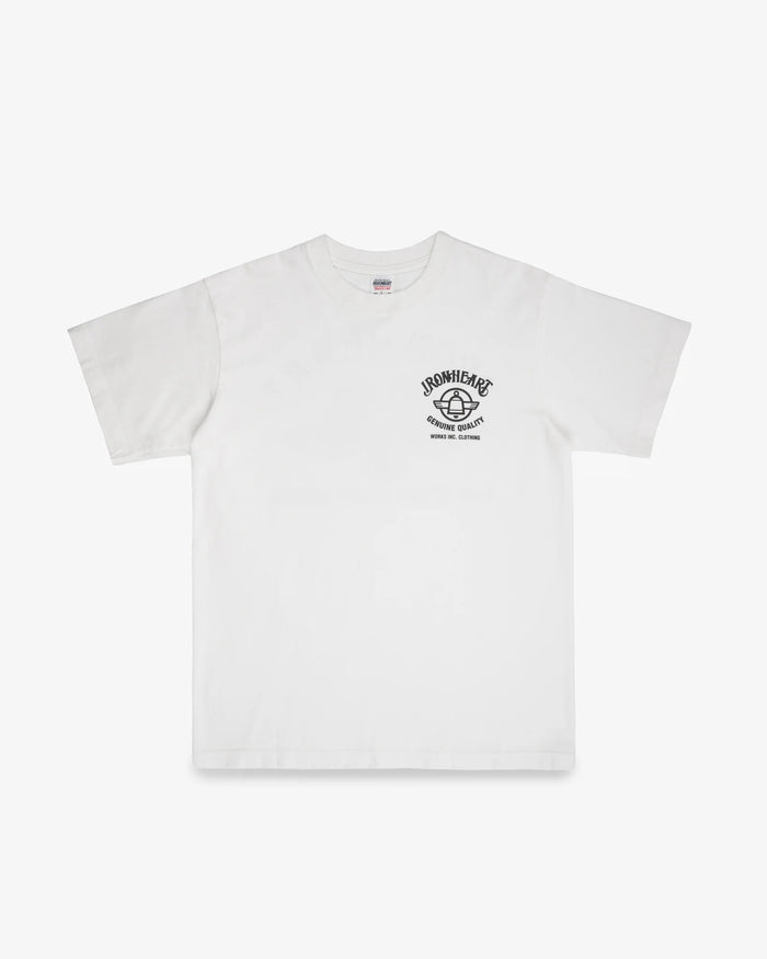 IHT-2502 7.5oz Printed Loopwheel Crew Neck T-Shirt - WHITE