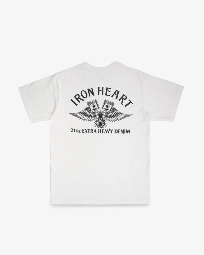 IHT-2502 7.5oz Printed Loopwheel Crew Neck T-Shirt - WHITE