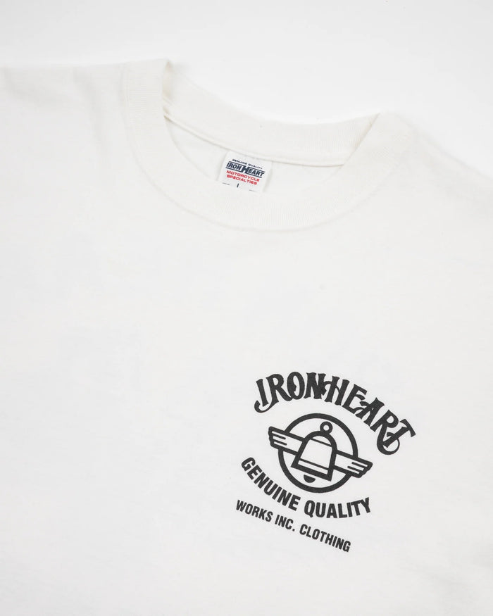 IHT-2502 7.5oz Printed Loopwheel Crew Neck T-Shirt - WHITE