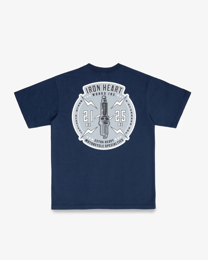 IHT-2503 7.5oz Printed Loopwheel Crew Neck T-Shirt - NAVY