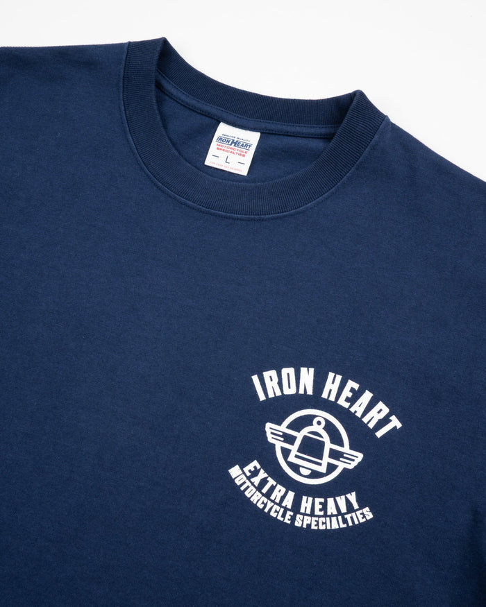 IHT-2503 7.5oz Printed Loopwheel Crew Neck T-Shirt - NAVY
