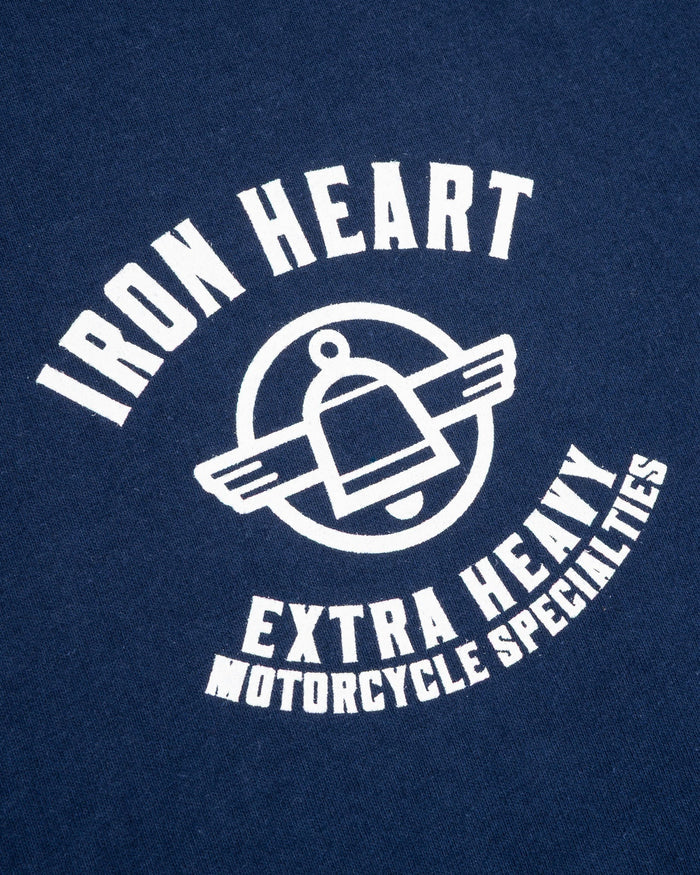 IHT-2503 7.5oz Printed Loopwheel Crew Neck T-Shirt - NAVY