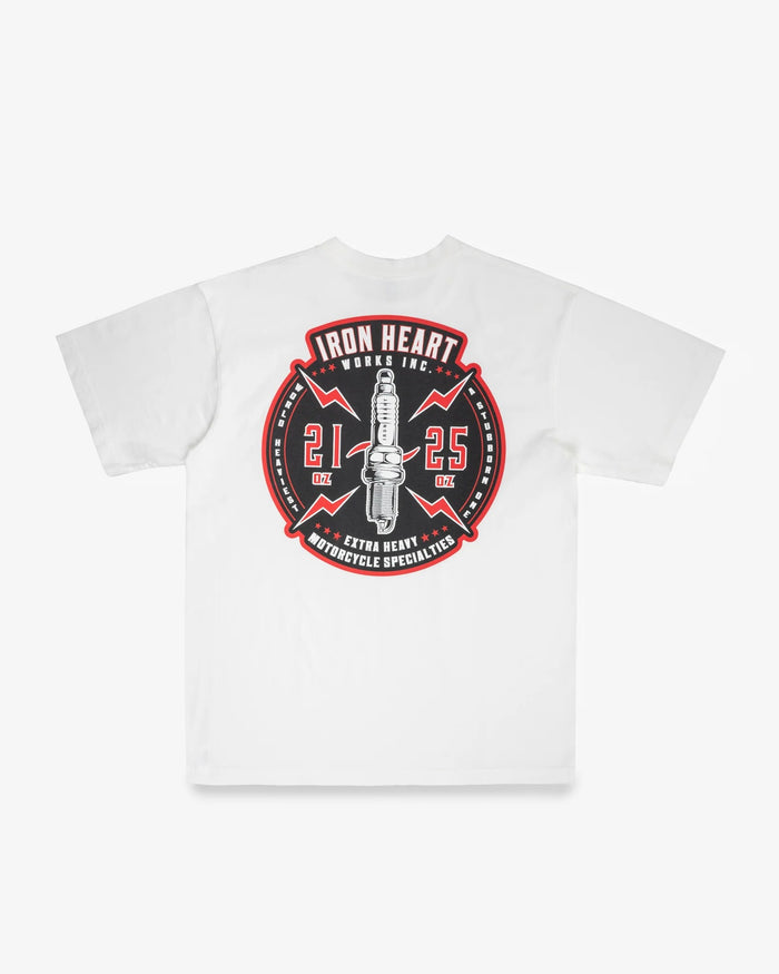 IHT-2503 7.5oz Printed Loopwheel Crew Neck T-Shirt - WHITE