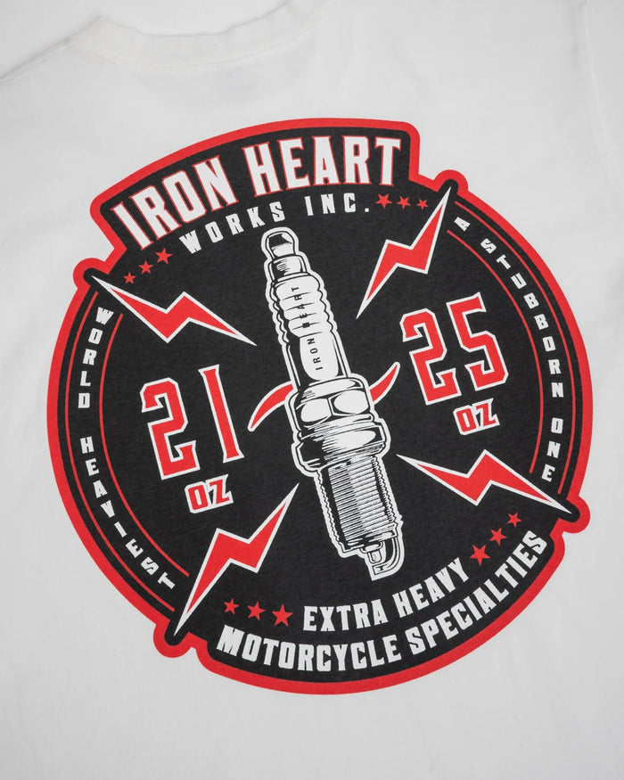 IHT-2503 7.5oz Printed Loopwheel Crew Neck T-Shirt - WHITE