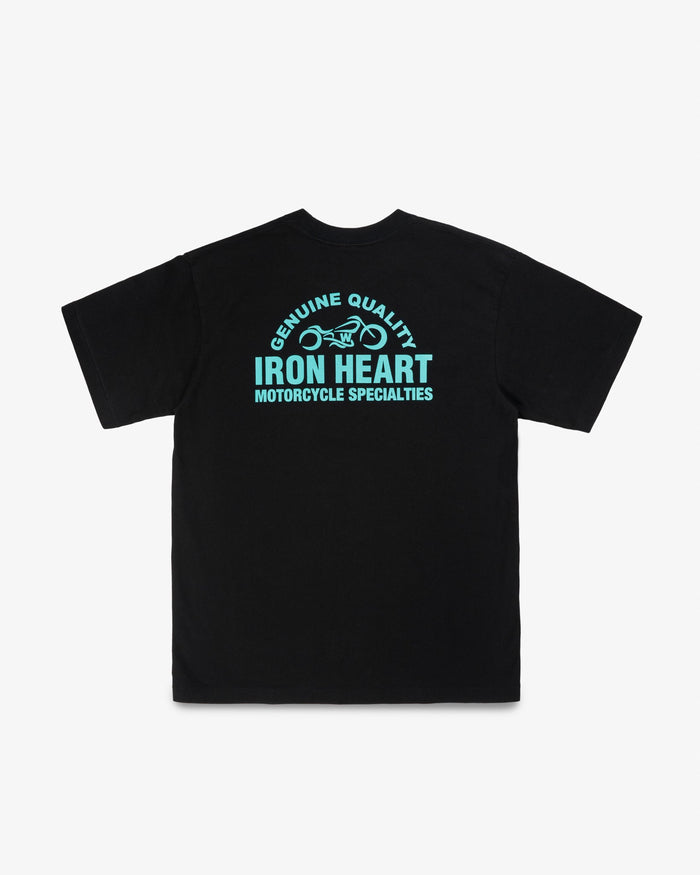 IHT-2504-BLK 7.5oz Printed Loopwheel Crew Neck T-Shirt - BLACK