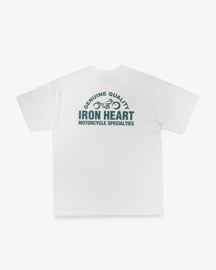 IHT-2504-WHT 7.5oz Printed Loopwheel Crew Neck T-Shirt - WHITE