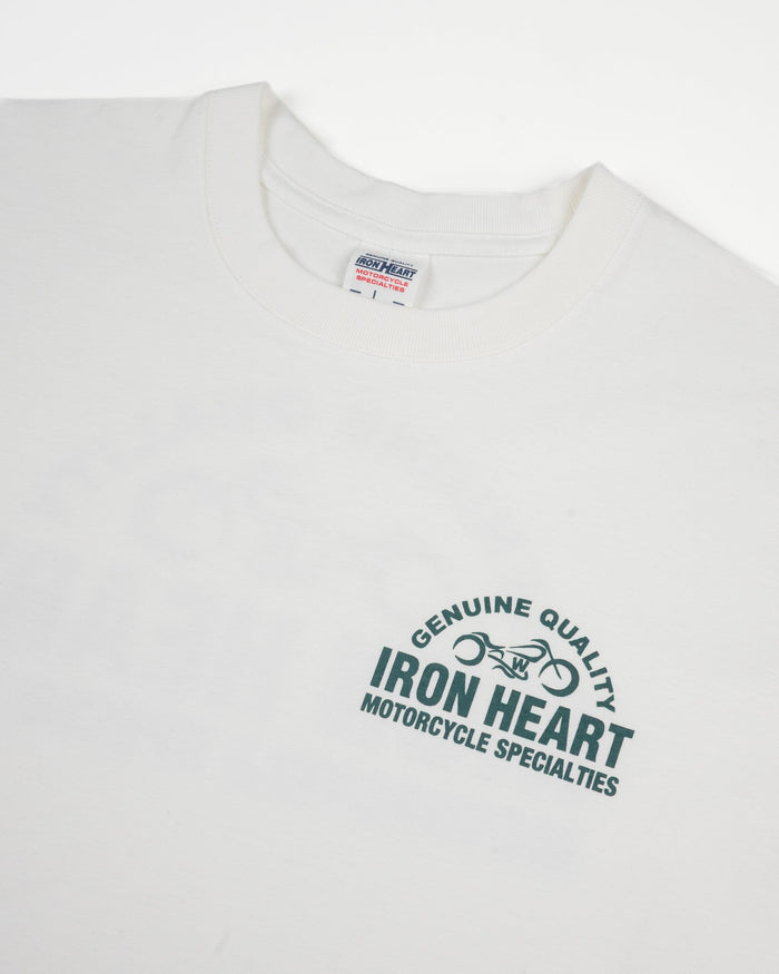 IHT-2504-WHT 7.5oz Printed Loopwheel Crew Neck T-Shirt - WHITE