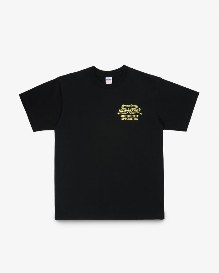 IHT-2505-BLK 7.5oz Printed Loopwheel Crew Neck T-Shirt - BLACK