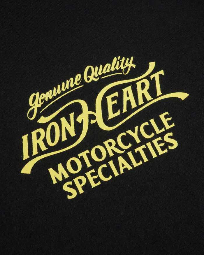 IHT-2505-BLK 7.5oz Printed Loopwheel Crew Neck T-Shirt - BLACK