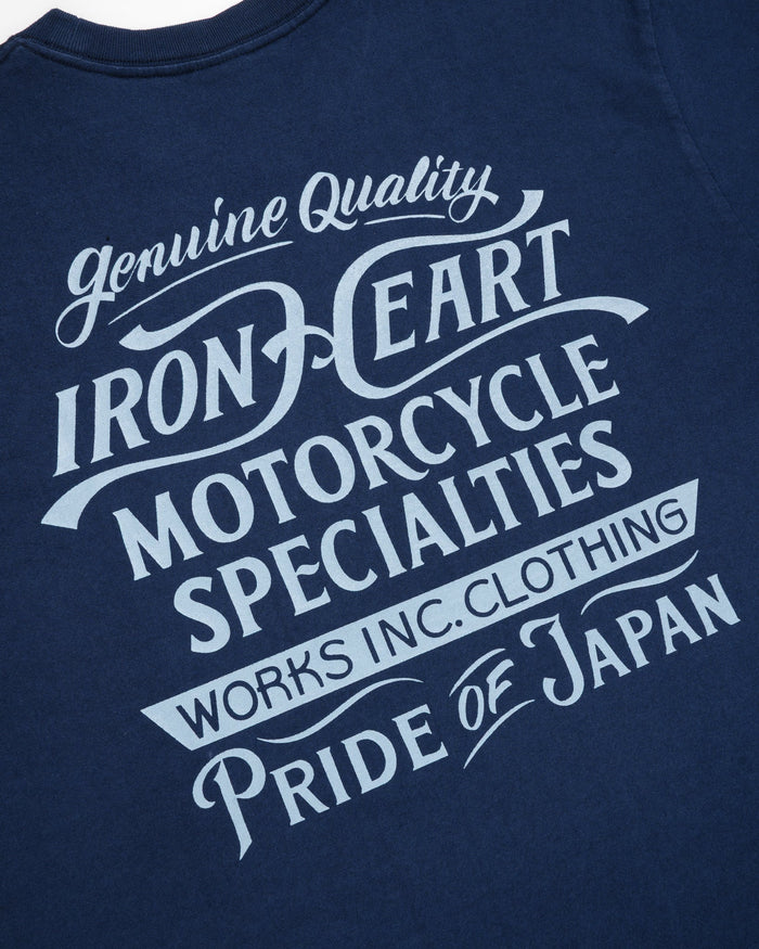 IHT-2505-NAV 7.5oz Printed Loopwheel Crew Neck T-Shirt - NAVY