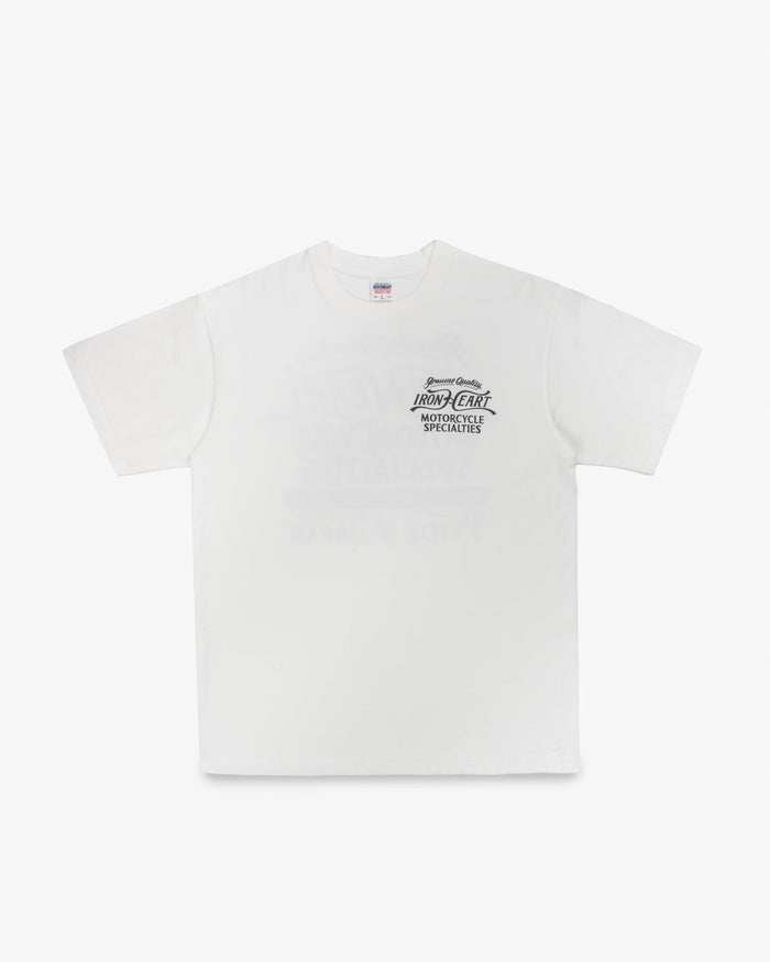IHT-2505-WHT 7.5oz Printed Loopwheel Crew Neck T-Shirt - WHITE