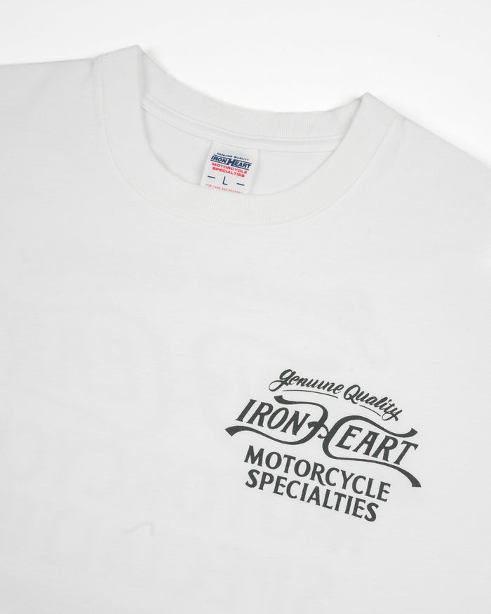 IHT-2505-WHT 7.5oz Printed Loopwheel Crew Neck T-Shirt - WHITE