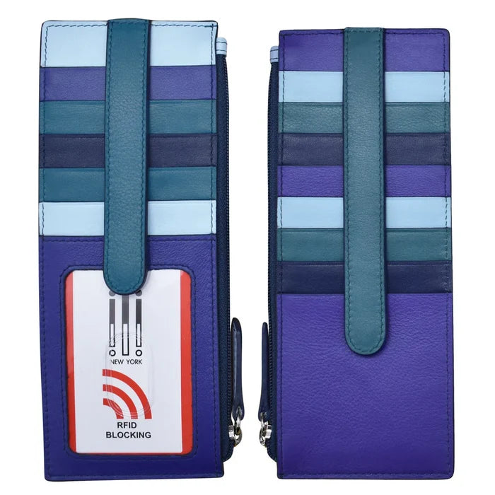 ILI RFID-Blocking Stacker Card Case With Zippered Pocket and ID window 7800