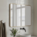 INGRM60-BG | Ingrain Rectangle Brushed Gold Framed Mirror 750mm by 900mm