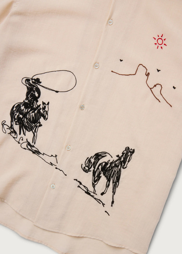 INTO THE DISTANCE CAMP SHIRT - IVORY