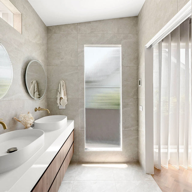 Ivory Tilly Tundra Stone Tile Matte Tech Grip 300 x 600 x 10mm Porcelain  | The Blue Space