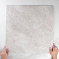 Ivory Valerie Travertine Look P4 Tech Grip Porcelain Tile 600x600 - The Blue Space