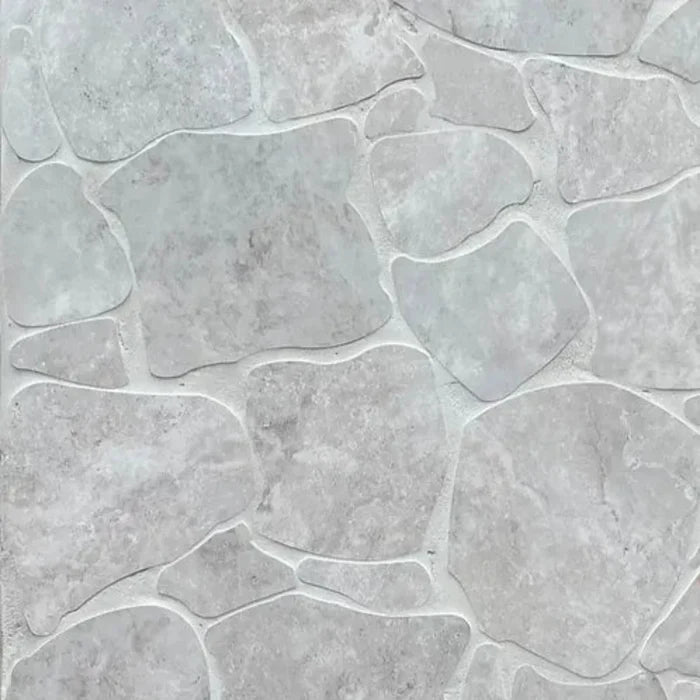 Pattern Ivory Valerie Travertine Tile P4 Tech Grip Porcelain Crazy Pave  - The Blue Space