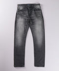 J314 14oz Black Straight Selvedge Jeans (Aging Wash) - GRAY