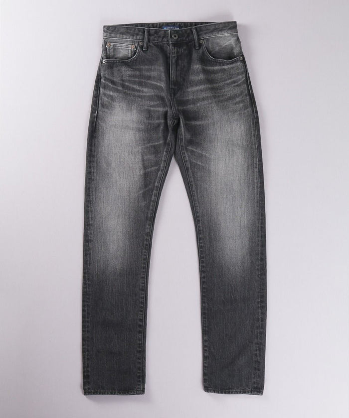 J314 14oz Black Straight Selvedge Jeans (Aging Wash) - GRAY