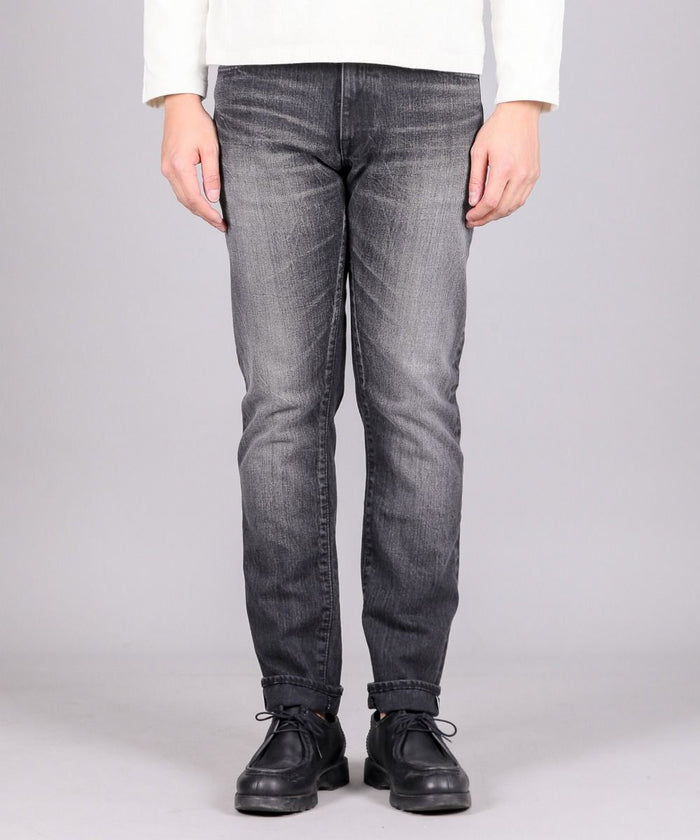 J314 14oz Black Straight Selvedge Jeans (Aging Wash) - GRAY