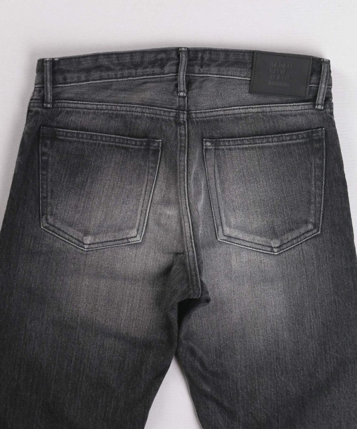 J314 14oz Black Straight Selvedge Jeans (Aging Wash) - GRAY