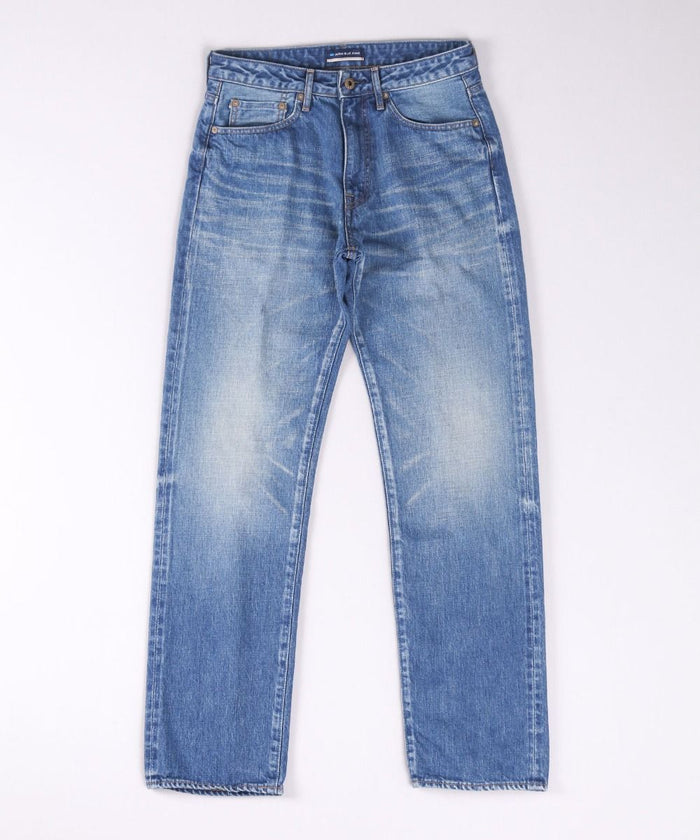 J404(M01) 12.5oz Africa Cotton Straight Selvedge Jeans (Aging Wash) - Mid Indigo