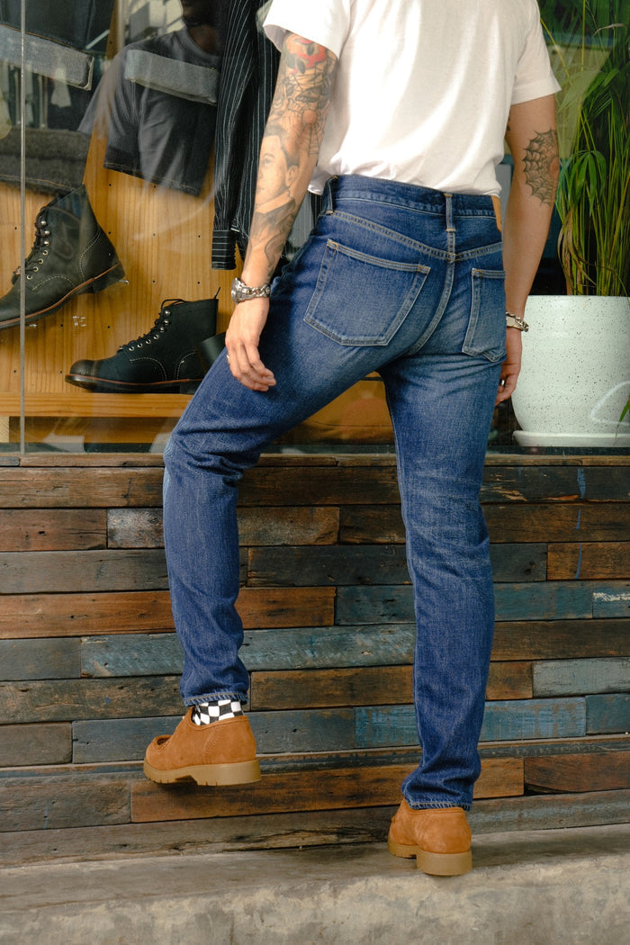 JBAG1371-D01 11oz Denim Blue Selvedge Slim (Aging Wash) - INDIGO