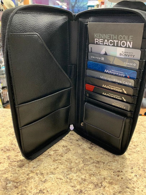 Kenneth Cole Reaction Leather Zip Around Passport Wallet/Travel Wallet 5500155