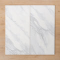 Kings Marble Carrara White Gloss Cushioned Edge Ceramic Tile 300x600mm Double - The Blue Space