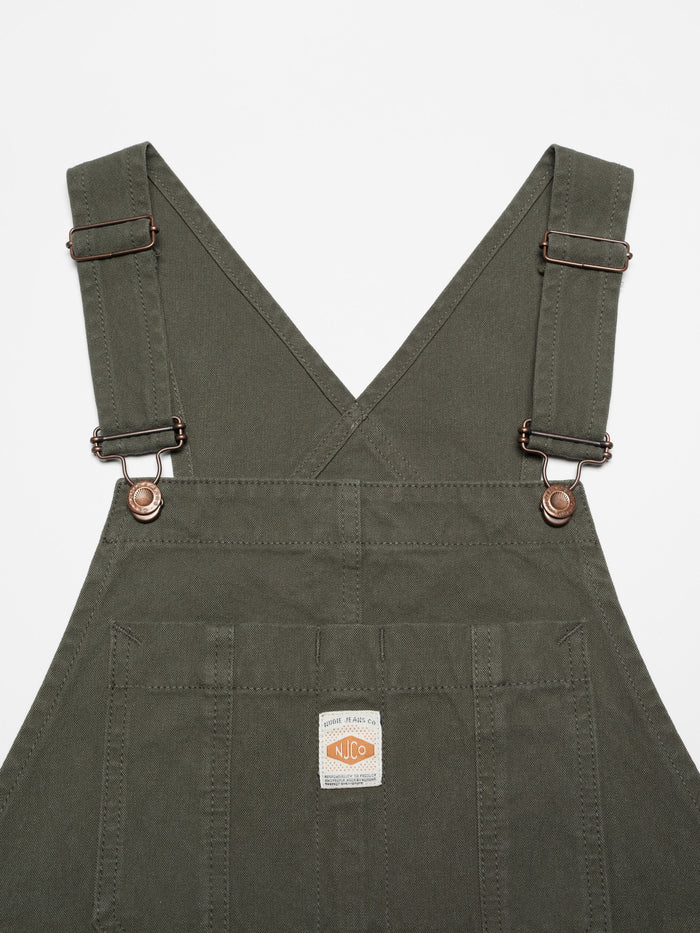 Klara Duck Canvas Dungarees - Green