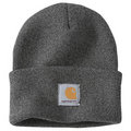 KNIT CUFFED BEANIE - COAL HEATHER
