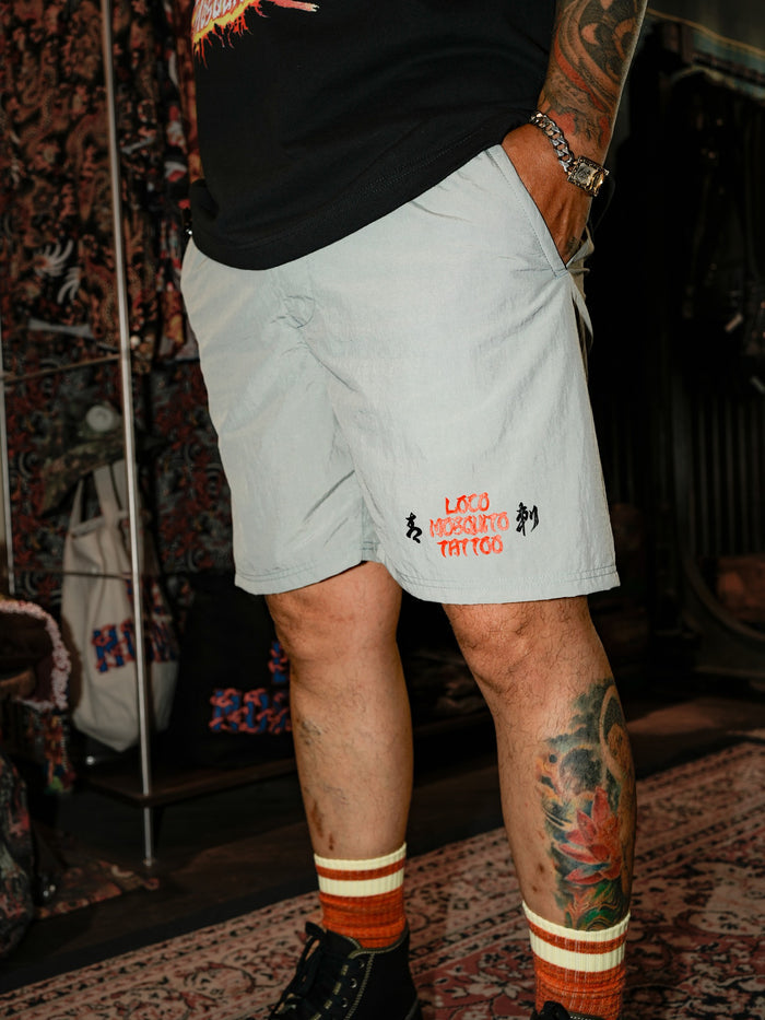 L. MOSQUITO TATTOO SHORTS - GREY