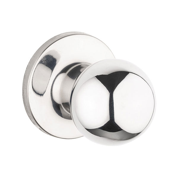 Lane Bala Passage Knob Set On Round Rosette Polished Stainless Steel - The Blue Space