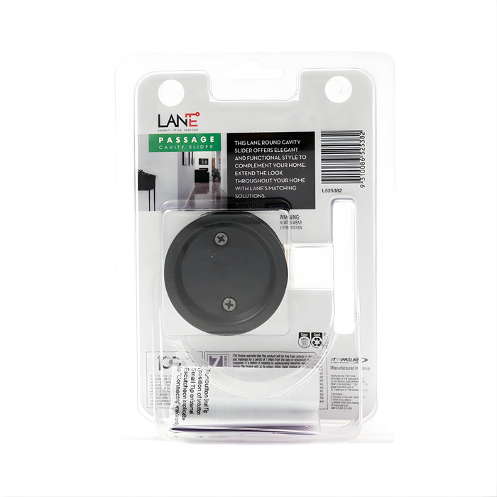 Lane Cavity Slider Passage Round Matte Black L525382 - The Blue Space
