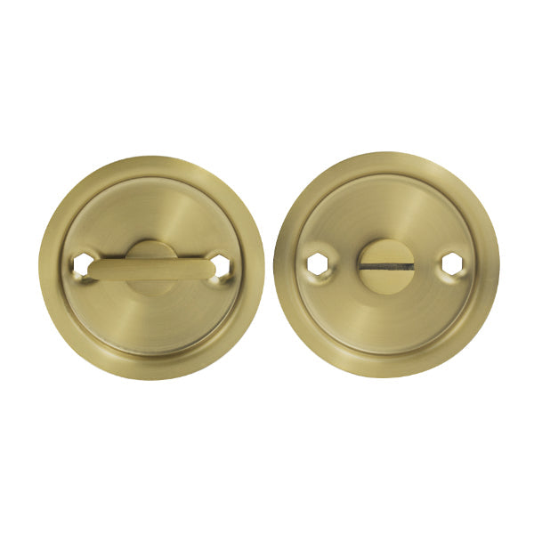 Lockwood Vivid Cavity Slider Privacy Set Satin Brass | The Blue Space