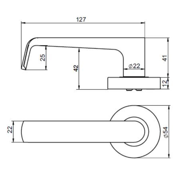 Lockwood Vivid V1 Dummy Lever Handle Round Rose Satin Brass | The Blue Space