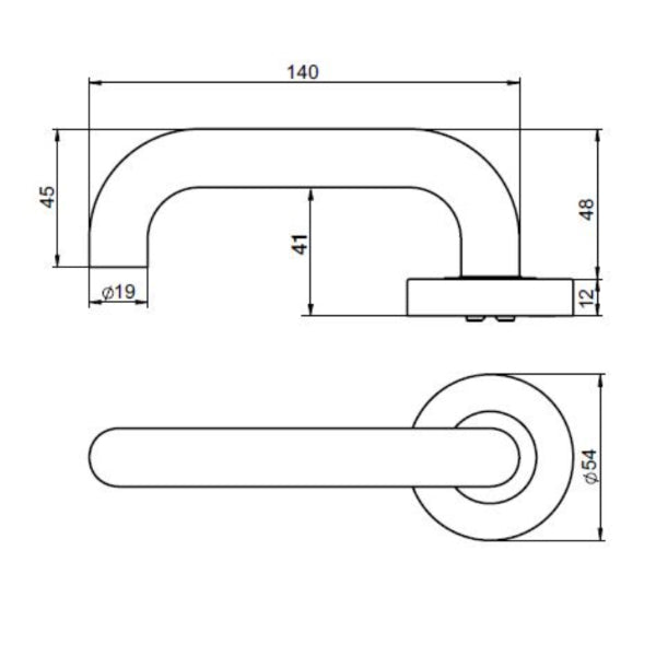 Lockwood Vivid V2 Passage Lever Set Round Rose Satin Brass | The Blue Space