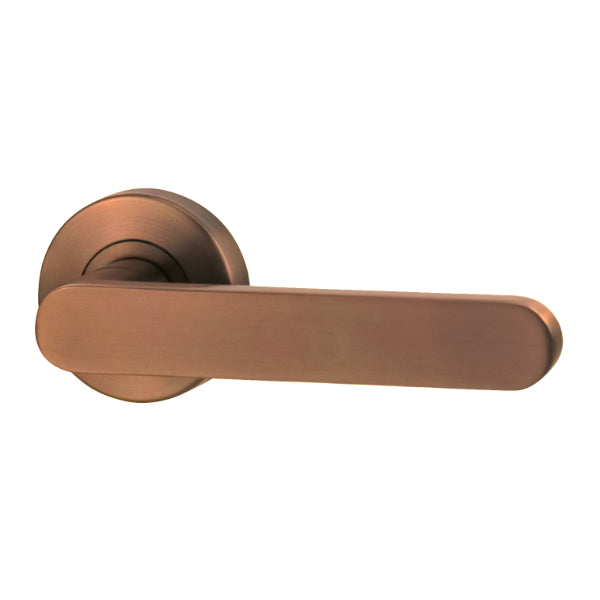 Lockwood Vivid V3 Passage Lever Set Round Rose Bronze | The Blue Space