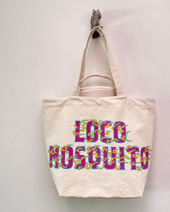 LOCO MOSQUITO HANDPAINTED BAG - WHITE/MULTI