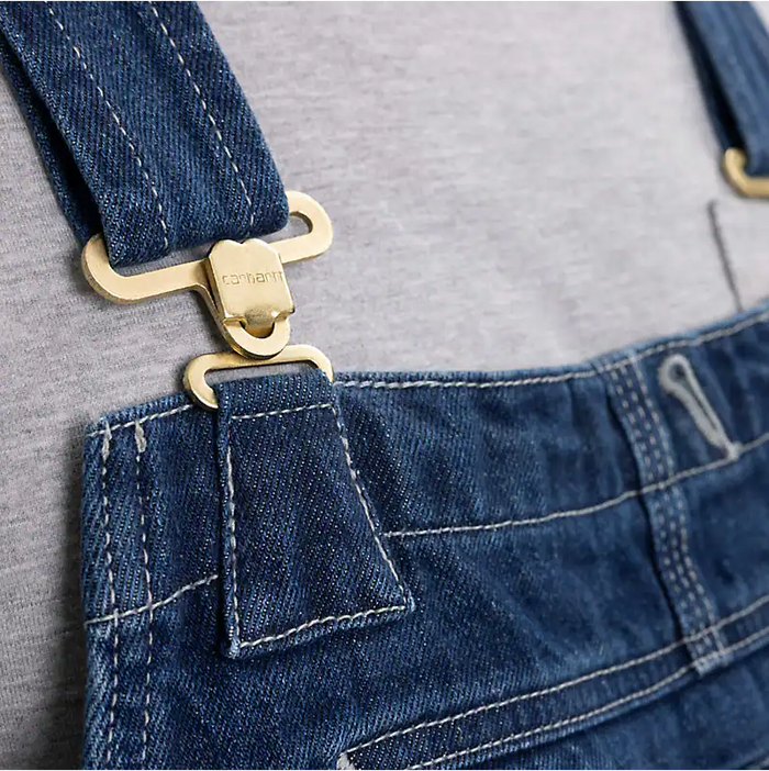 LOOSE FIT DENIM BIB OVERALL - DARKSTONE