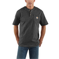 LOOSE FIT HEAVYWEIGHT POCKET HENLEY TEE S/S  - CARBON HEATHER