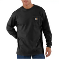 LOOSE FIT HEAVYWEIGHT POCKET TEE L/S - BLACK
